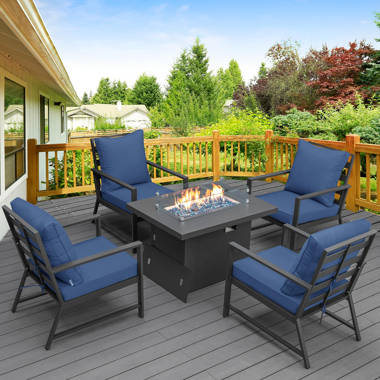 Fire table patio discount set